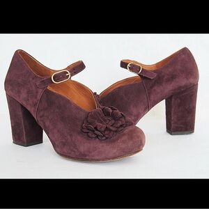 Chie Mihara Mary Jane platform suede high heels ankle strap
